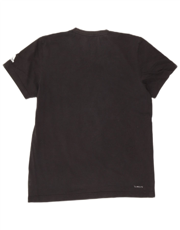 Adidas Mens Climalite Graphic Camiseta Top Medio Negro Algodón