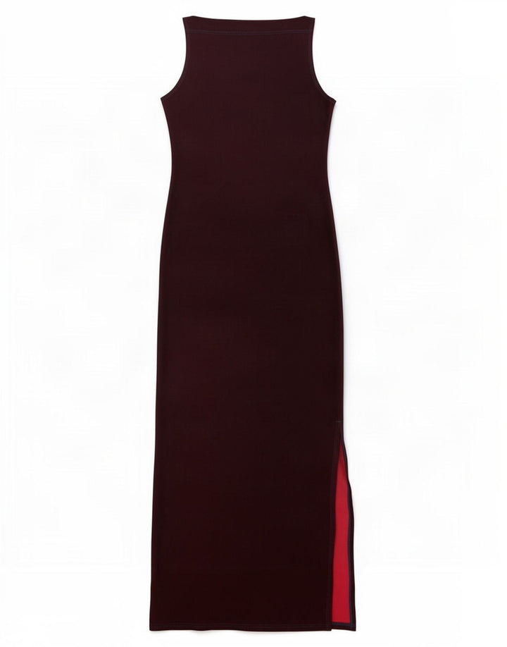 CLOCK HOUSE Vestido largo sin mangas para mujer UK 40 Poliéster rojo mediano