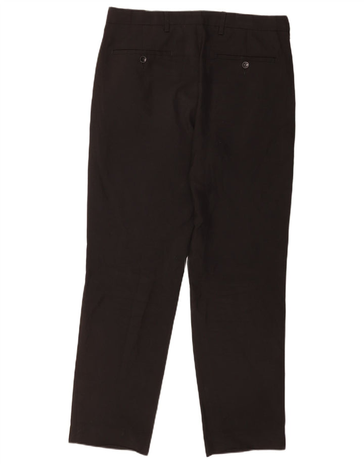 Marks & Spencer Pantalón chino de corte regular para hombre W32 L31 Poliéster negro