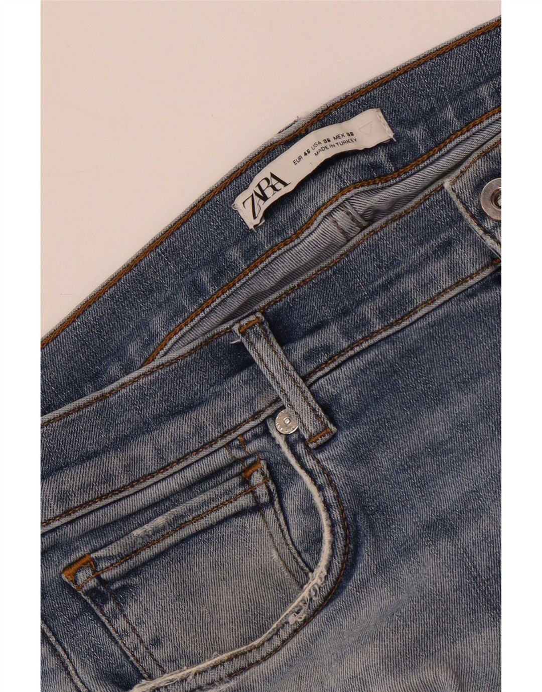 Zara Jeans ajustados desgastados para hombre EU 46 XL W36 L33 Azul