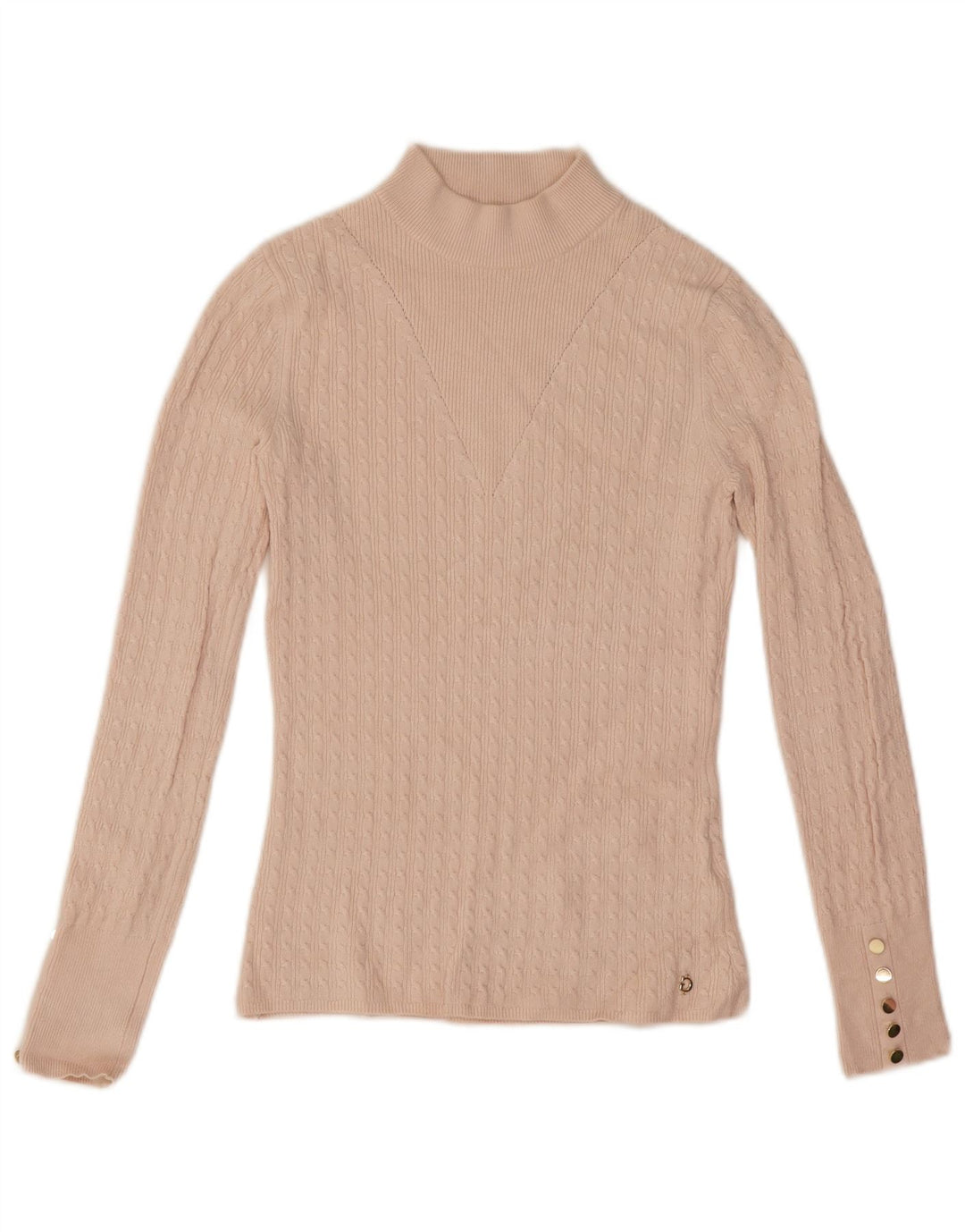 Guess Suéter tipo jersey con cuello alto para mujer UK 6 XS Rosa