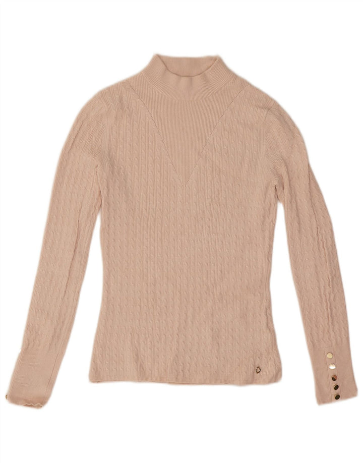 Guess Suéter tipo jersey con cuello alto para mujer UK 6 XS Rosa