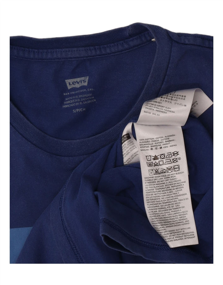 Levi's Camiseta gráfica para hombre Top Small Blue Cotton