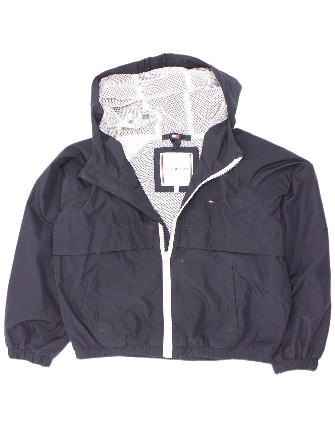 Tommy Hilfiger Chaqueta impermeable con capucha para niños 5-6 años Azul marino