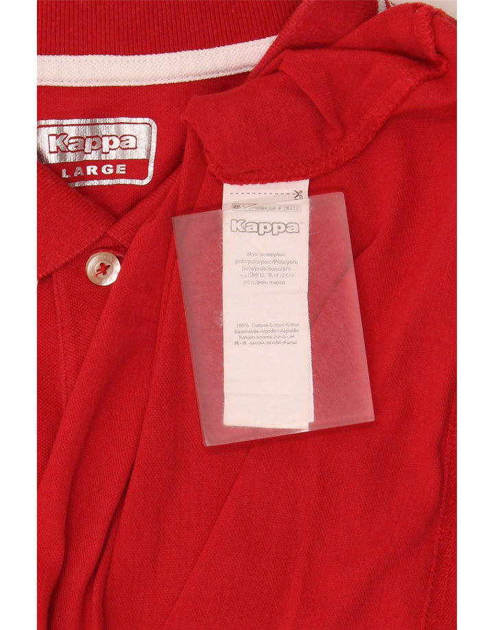 KAPPA Polo para hombre grande de algodón rojo