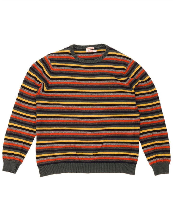Sun68 Jersey De Cuello Redondo Para Hombre Pequeño Algodón A Rayas Multicolor