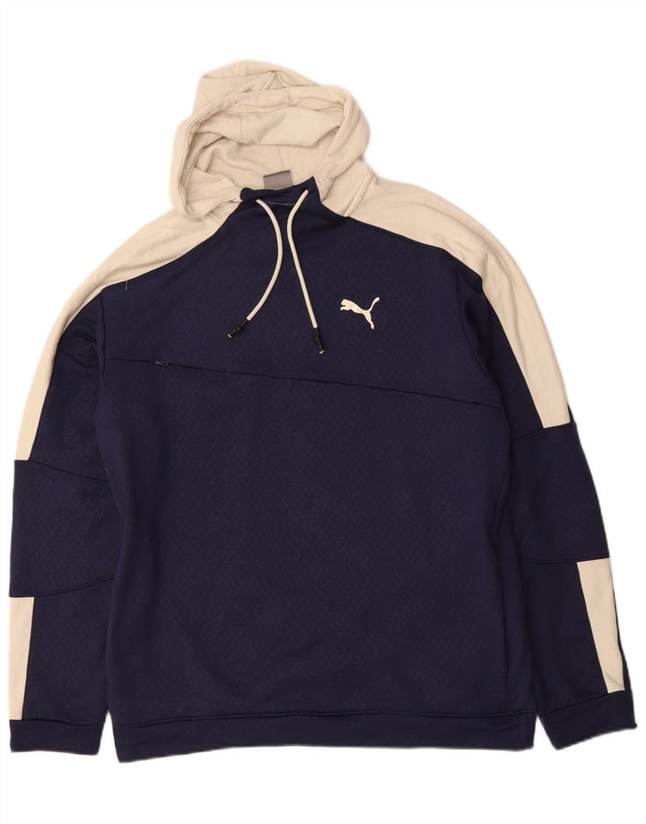 PUMA Sudadera con capucha para hombre, talla grande, color azul marino