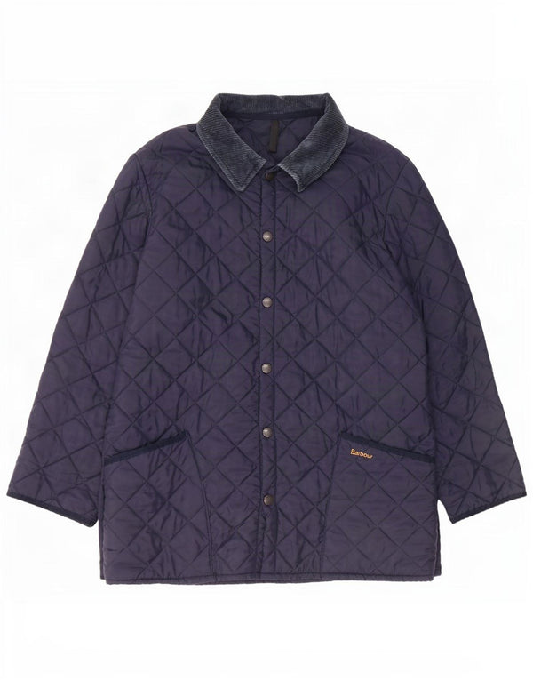 Barbour Chaqueta acolchada LIDDESDALE para hombre Reino Unido 40 Grande Nylon azul marino