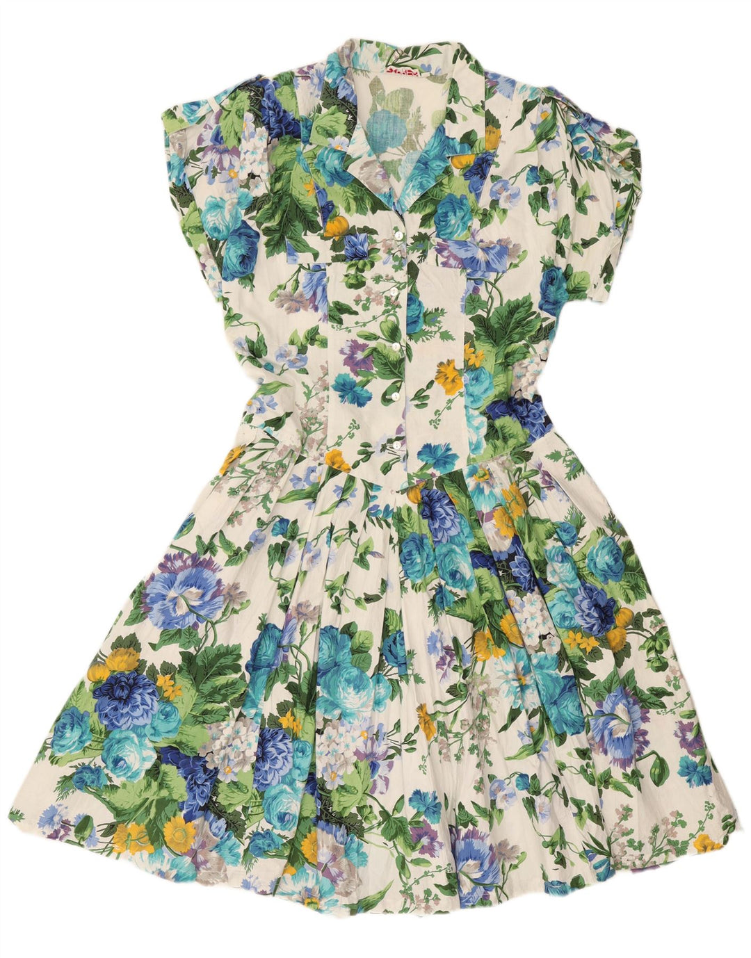 Express Vestido acampanado para mujer UK 44 Grande Blanco Floral