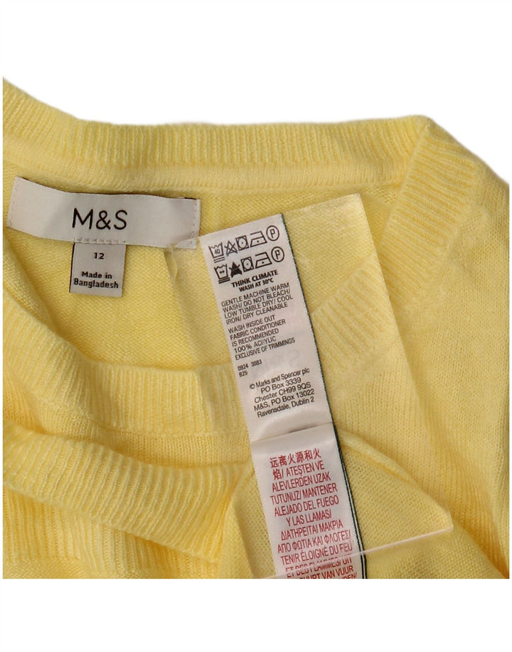 MARKS & SPENCER Suéter tipo jersey con cuello redondo para mujer UK 12 Amarillo medio