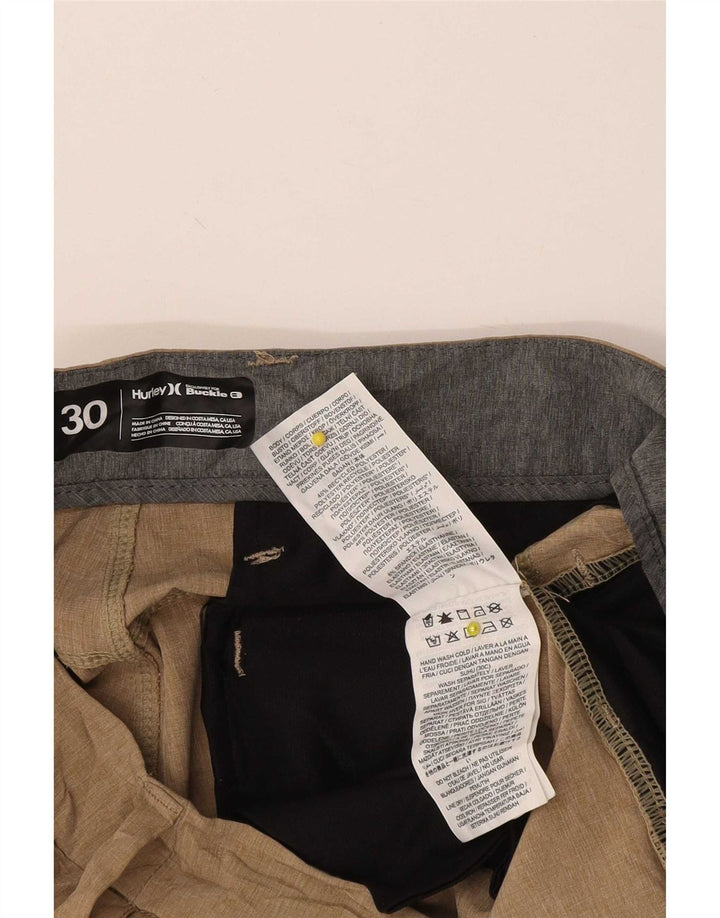 Hurley Pantalones cortos chinos para hombre W30 Poliéster beige medio
