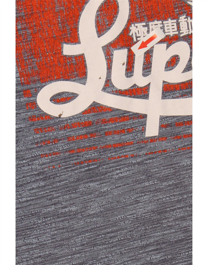 Superdry Camiseta gráfica para hombre Top grande de poliéster moteado gris