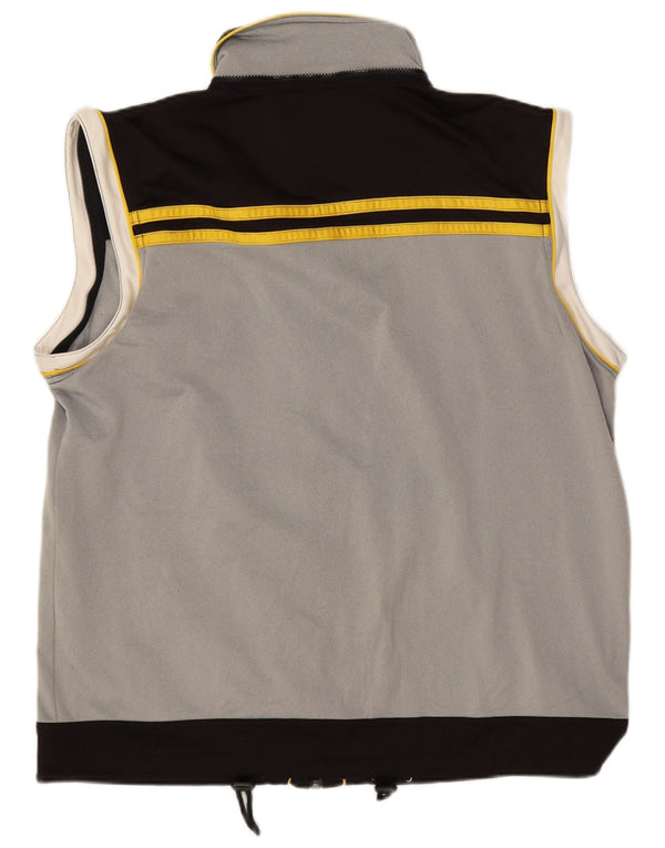 Fila Hombre Sin Mangas Chándal Top Chaqueta Grande Gris Colorblock Poliéster