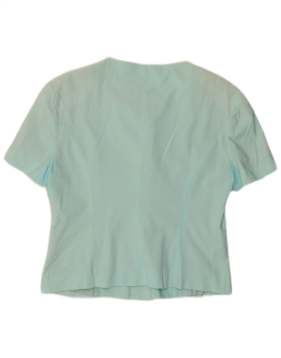 BENETTON Chaqueta tipo blazer de manga corta con 5 botones para mujer IT 44 Turquesa mediano