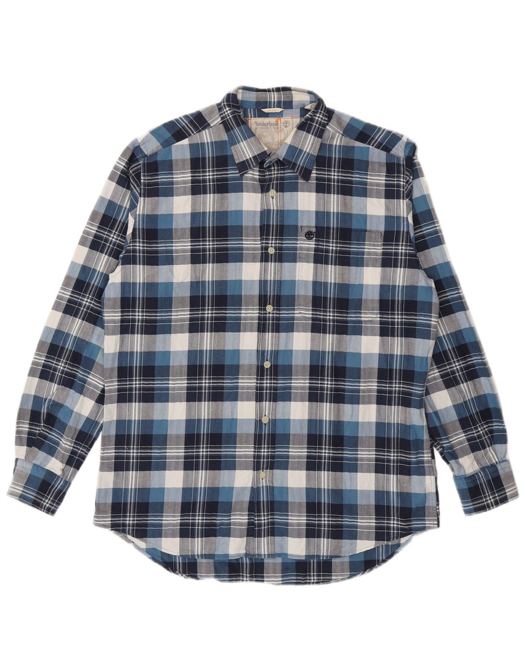 Timberland Camisa De Franela Para Hombre Algodón A Cuadros Azul Medio