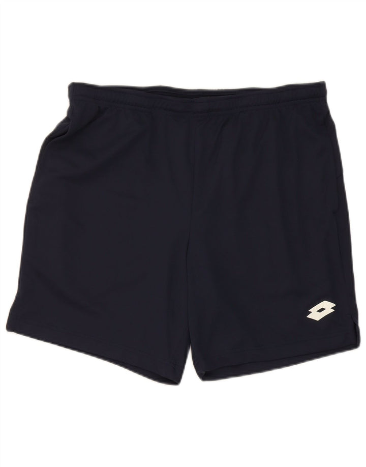 Lotto - Pantalones cortos deportivos para hombre, talla grande, poliéster azul marino