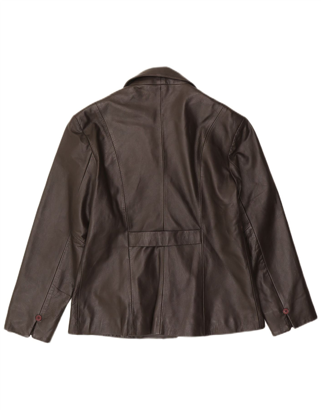 Fionte Chaqueta Blazer de Cuero con 4 Botones para Mujer UK 46 Grande Cuero marrón