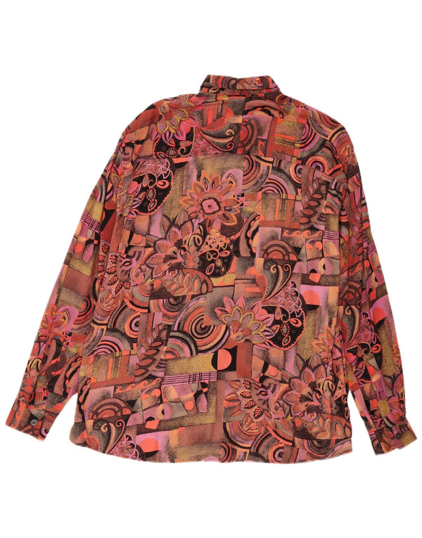 Camisa vintage para hombre talla 41/42 viscosa floral multicolor grande