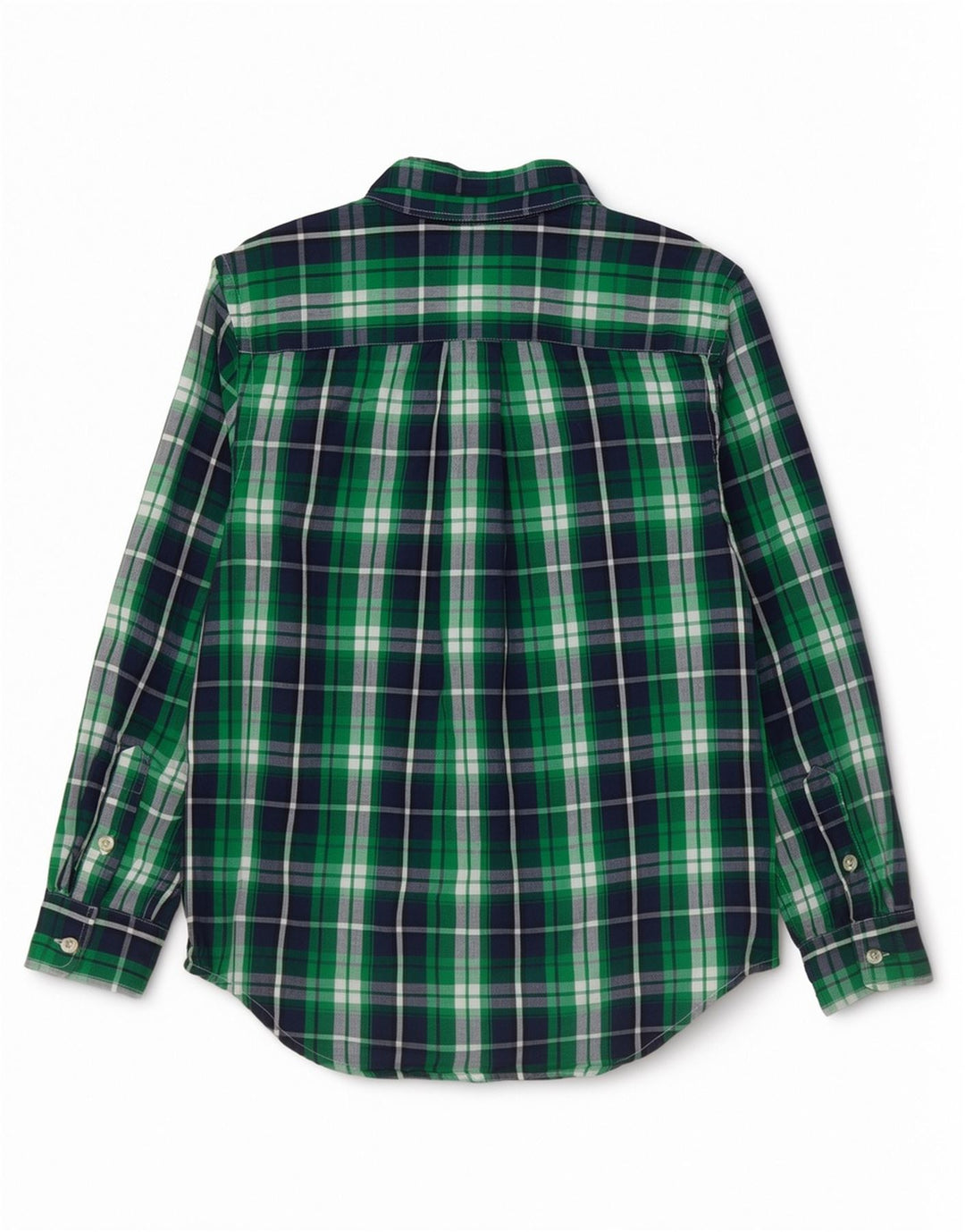 Chaps Camisa Niño 10-11 Años Algodón Cuadros Verde Medio
