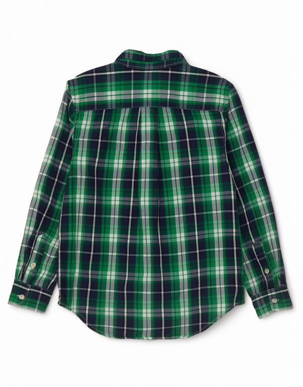 Chaps Camisa Niño 10-11 Años Algodón Cuadros Verde Medio