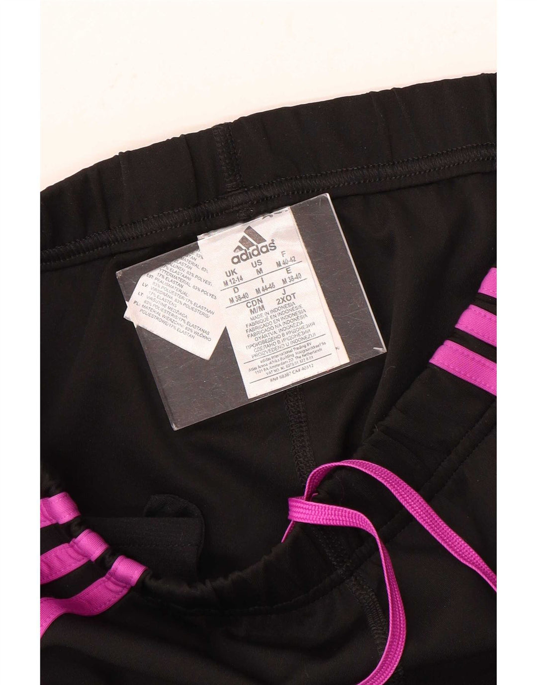 Adidas Pantalones de chándal cortos para mujer UK 12/14 Mediano Negro Poliéster