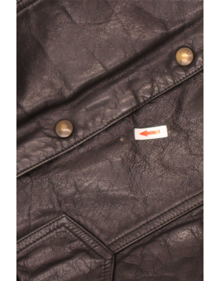 Vintage hombres chaqueta de cuero Reino Unido 40 grande negro