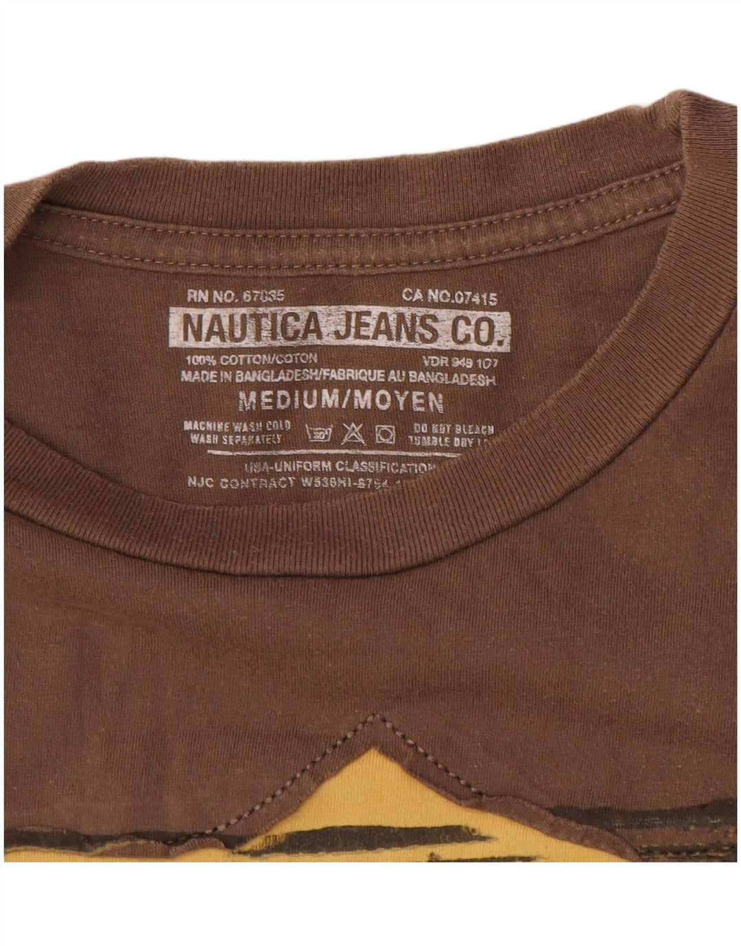 Nautica Camiseta gráfica para hombre Top Algodón marrón medio