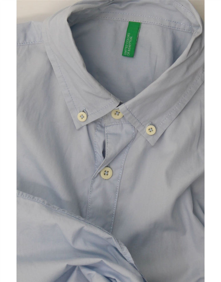 Camisa Benetton Hombre Azul Medio