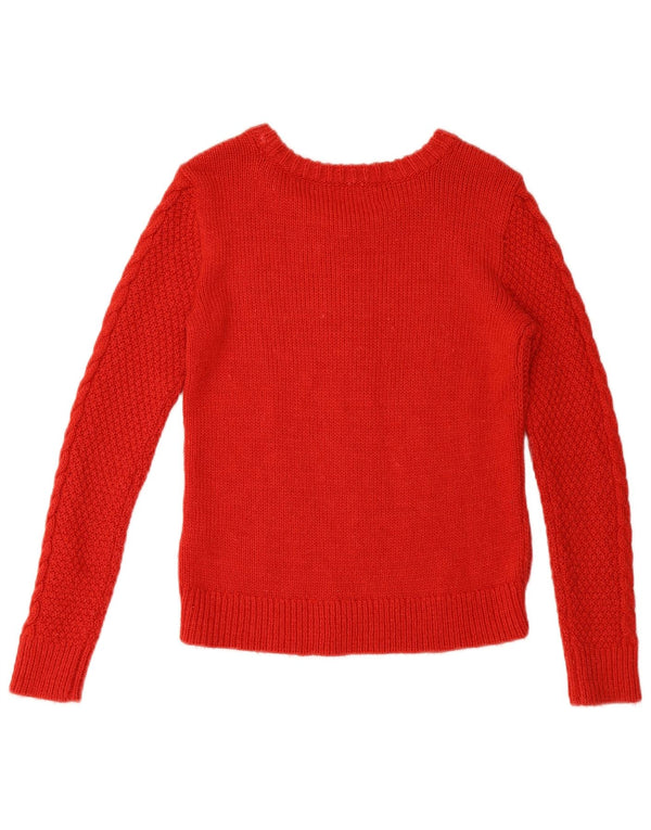 Hollister Suéter tipo jersey con cuello barco para mujer Reino Unido 6 XS Acrílico rojo