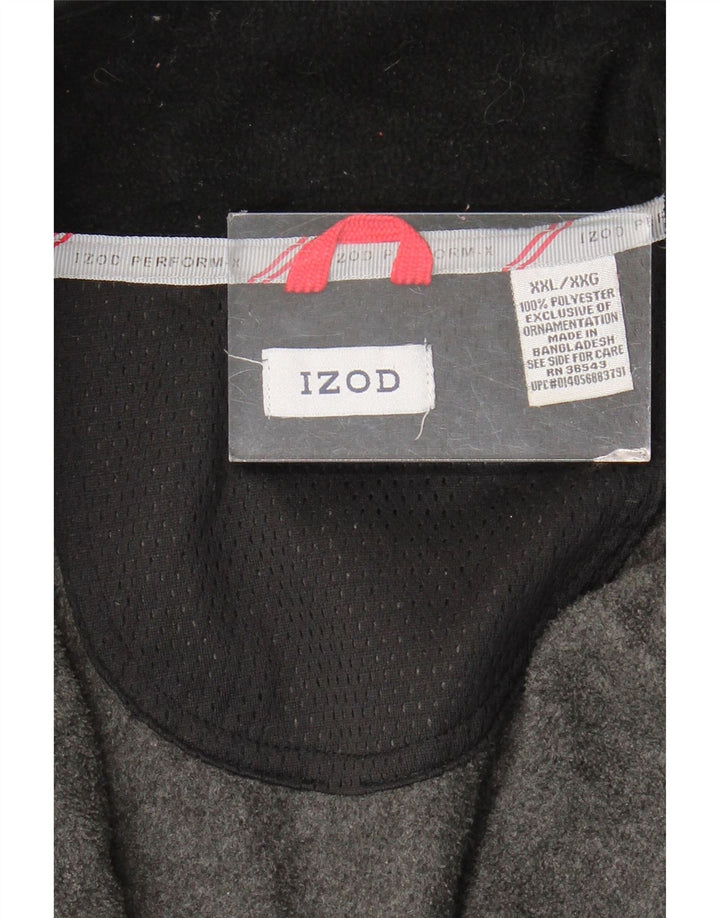 Chaqueta polar Izod para hombre UK 44 2XL Gris Colorblock Poliéster