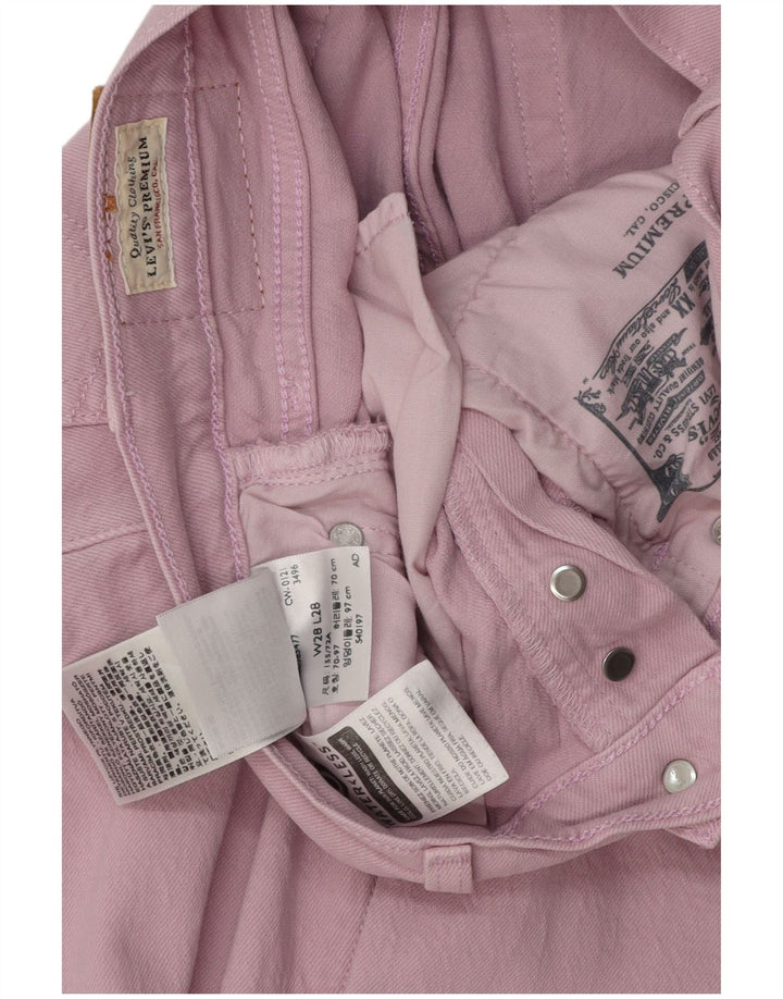 LEVI'S Vaqueros Rectos 501 Mujer W28 L28 Algodón Rosa