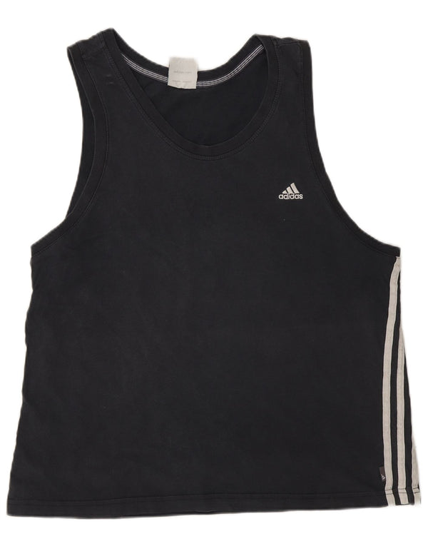 Adidas Hombre Chaleco Top Grande Algodón Negro