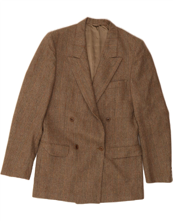 SAN REMO Womens Double Breasted Blazer Jacket IT 48 XL Brown Check Vintage San Remo and Second-Hand San Remo from Messina Hembry 