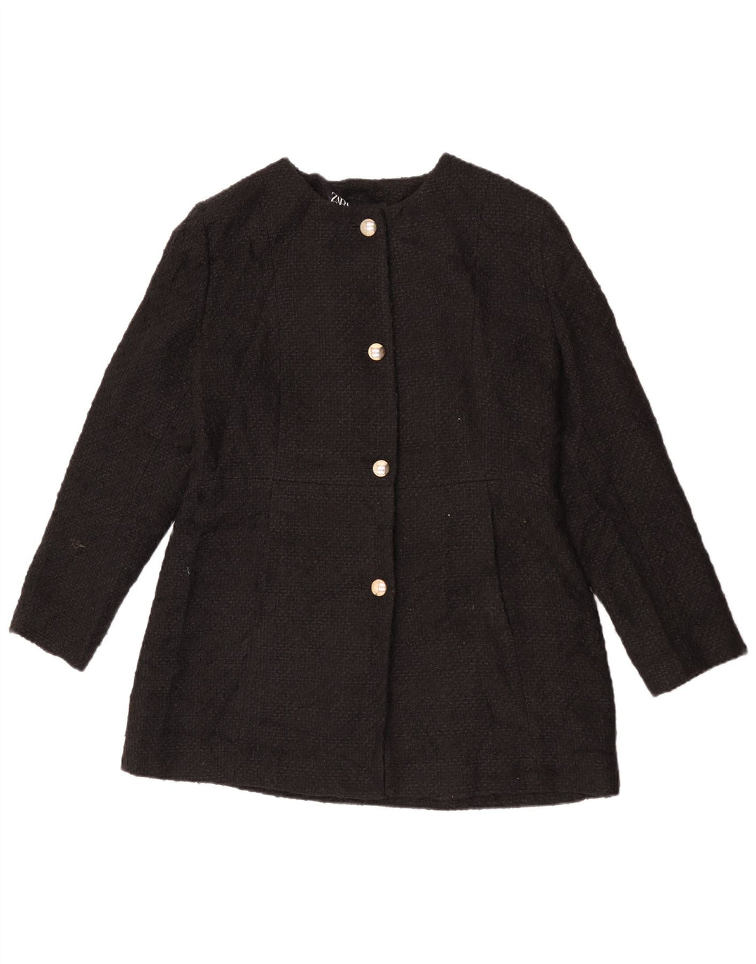 Zara Mujer Chaqueta Blazer De 4 Botones UK 40 XL Negro