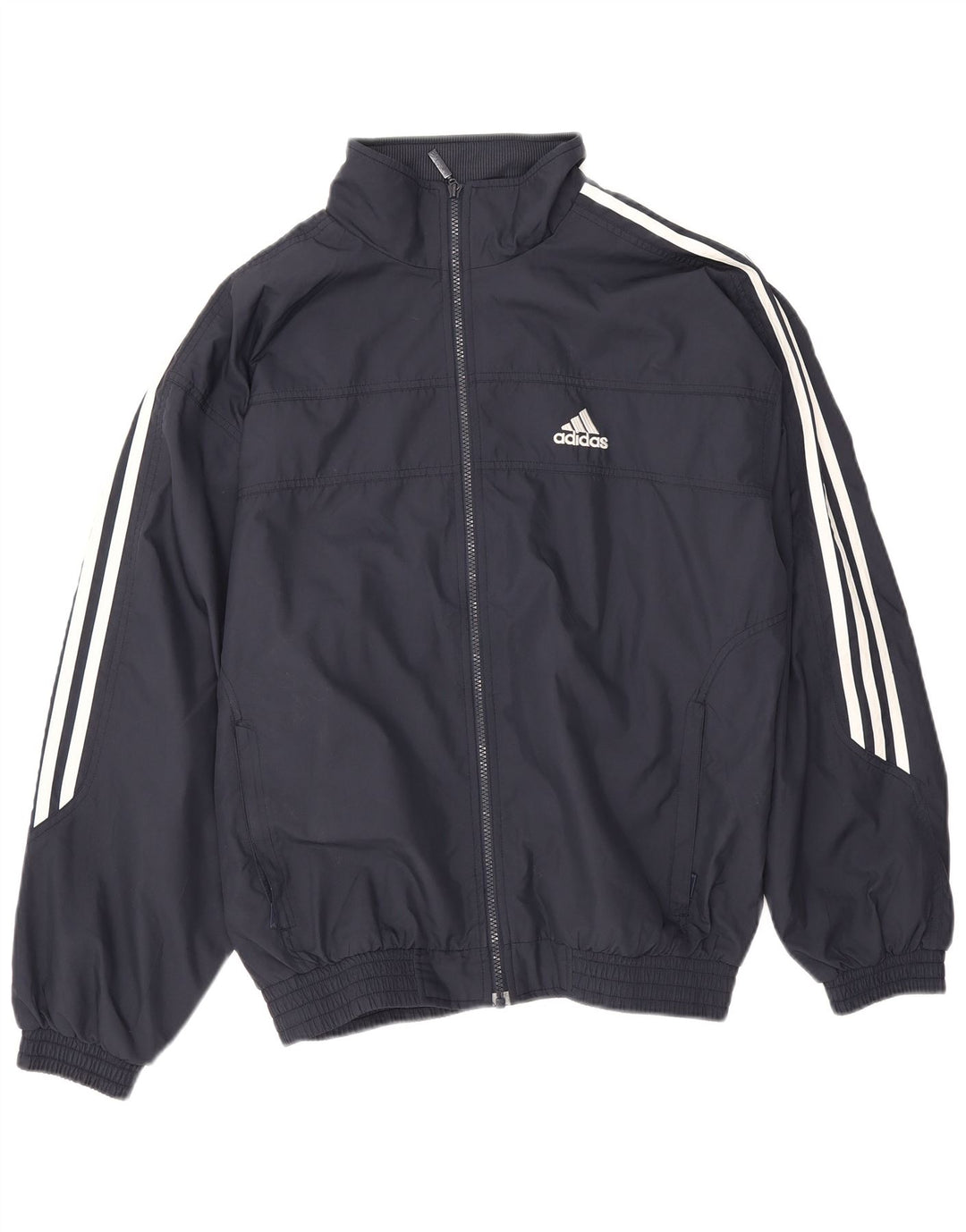 Adidas Hombre Chándal Top Chaqueta UK 38/40 Medio Azul Marino Poliéster