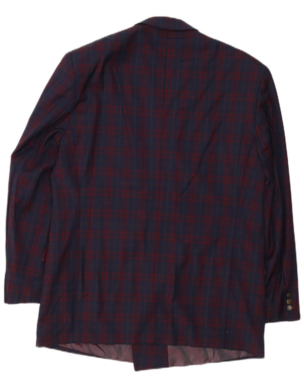 Policarpo Chaqueta tipo blazer con doble botonadura para hombre UK 40 Large Navy Blue Check