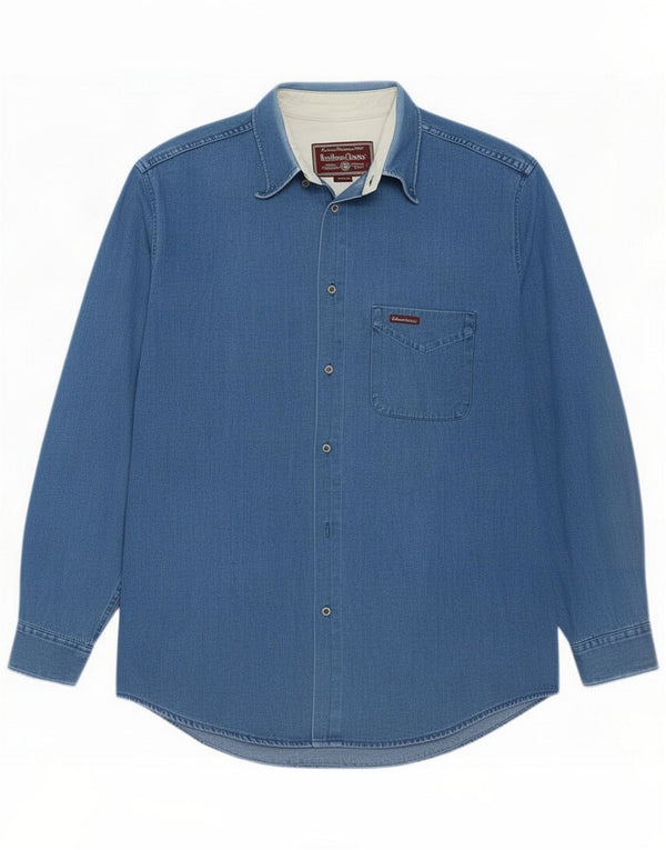Camisa vaquera Marlboro Classics para hombre XL Algodón azul