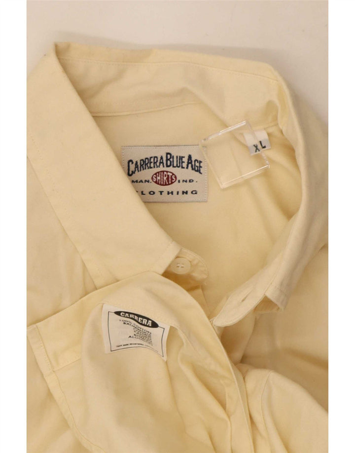 Camisa Carrera Hombre XL Algodón Amarillo