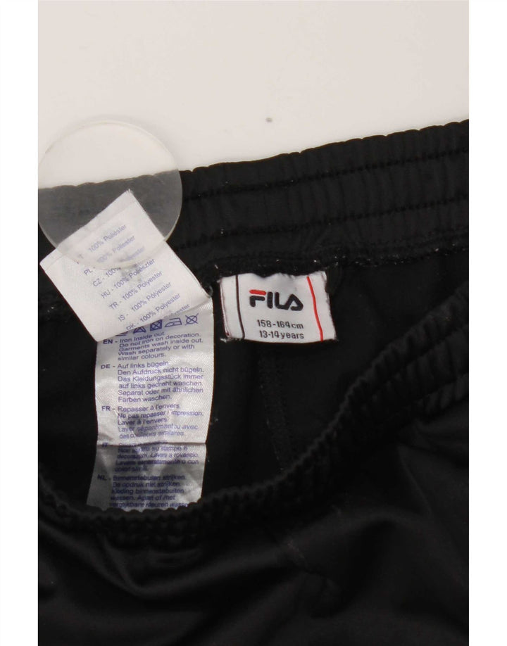 Fila Pantalón de chándal gráfico para niño 13-14 años Negro Poliéster