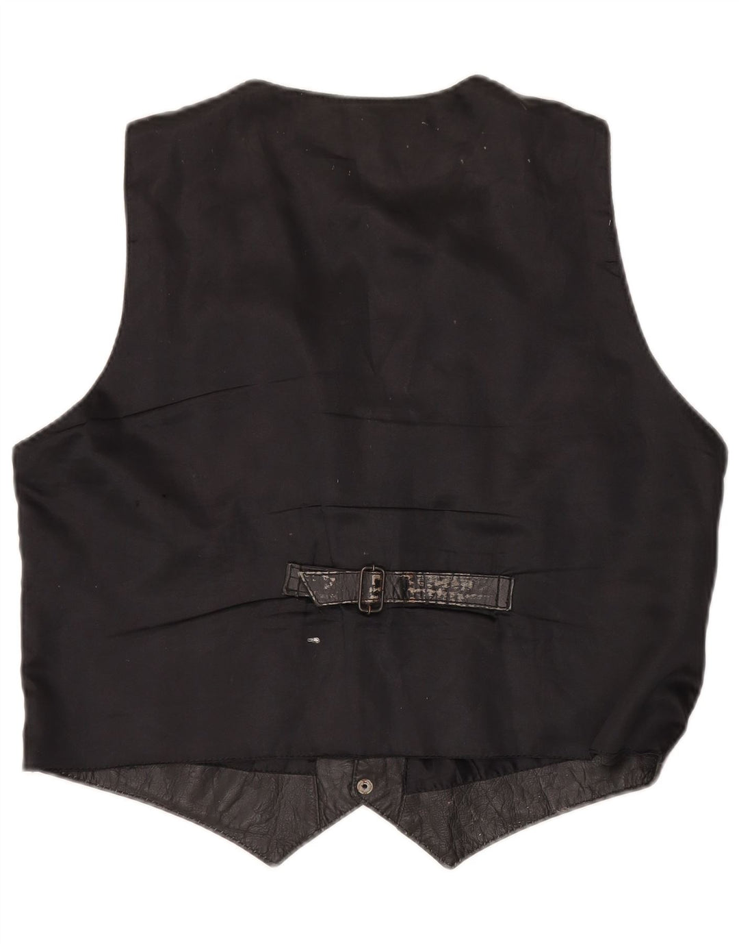 Chaleco de cuero vintage para hombre grande negro