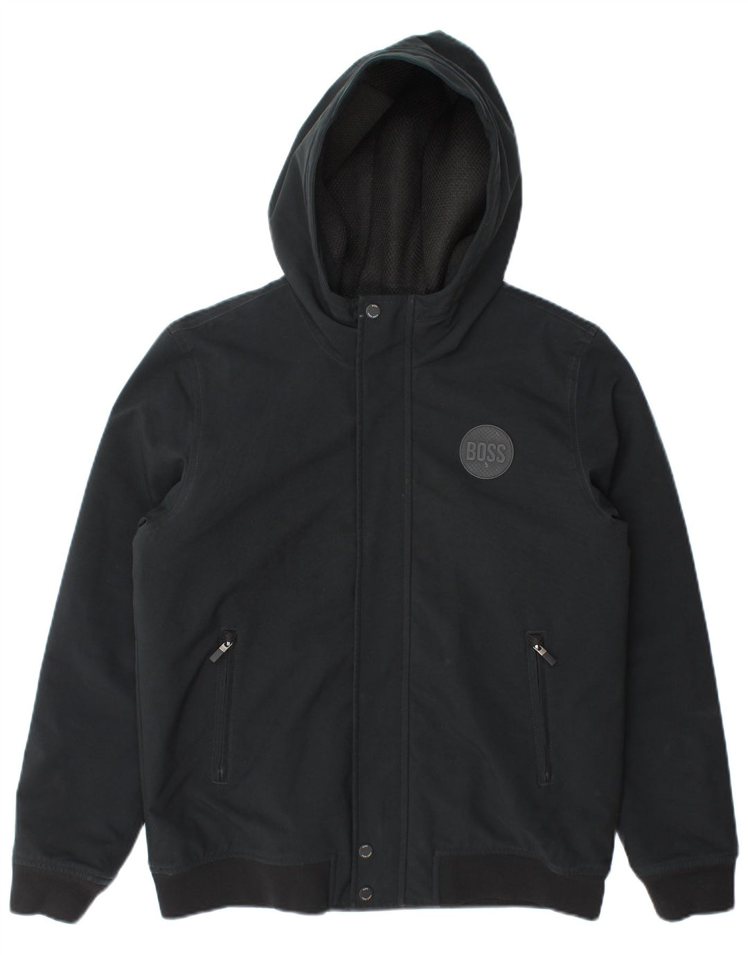 Hugo Boss Chaqueta Bomber con Capucha para Niños 13-14 Años Pequeña Poliéster Negro