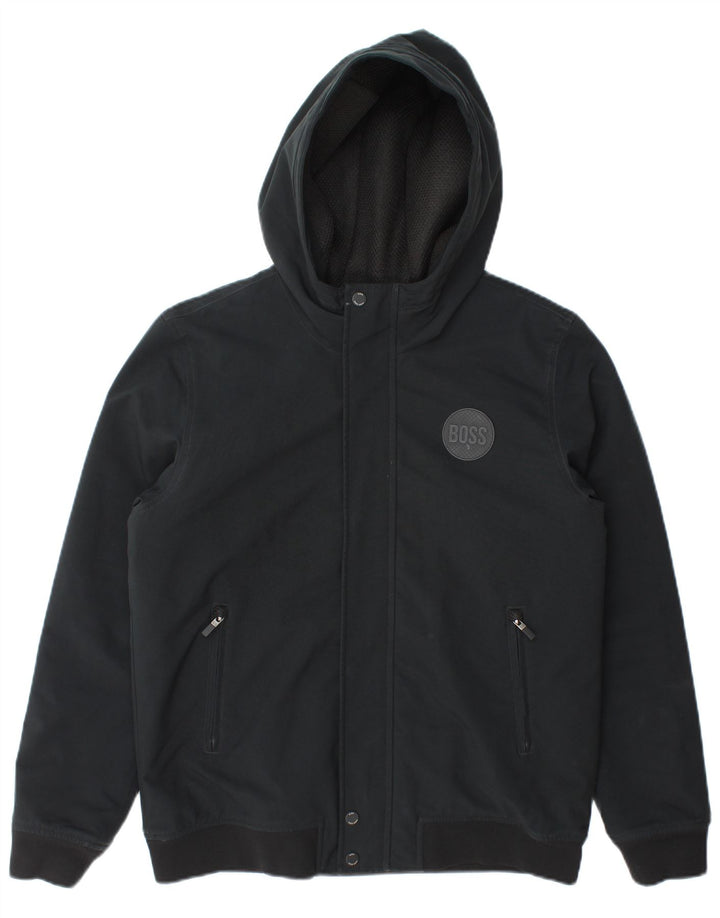 Hugo Boss Chaqueta Bomber con Capucha para Niños 13-14 Años Pequeña Poliéster Negro