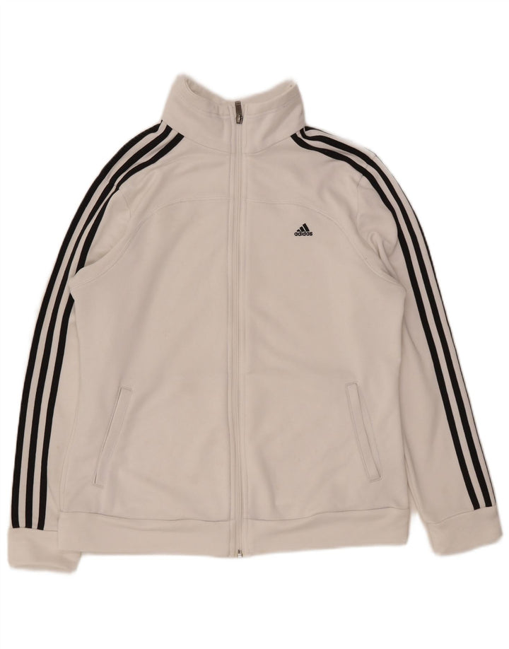 ADIDAS Mujer Climalite Chándal Top Chaqueta Reino Unido 16/18 Grande Blanco