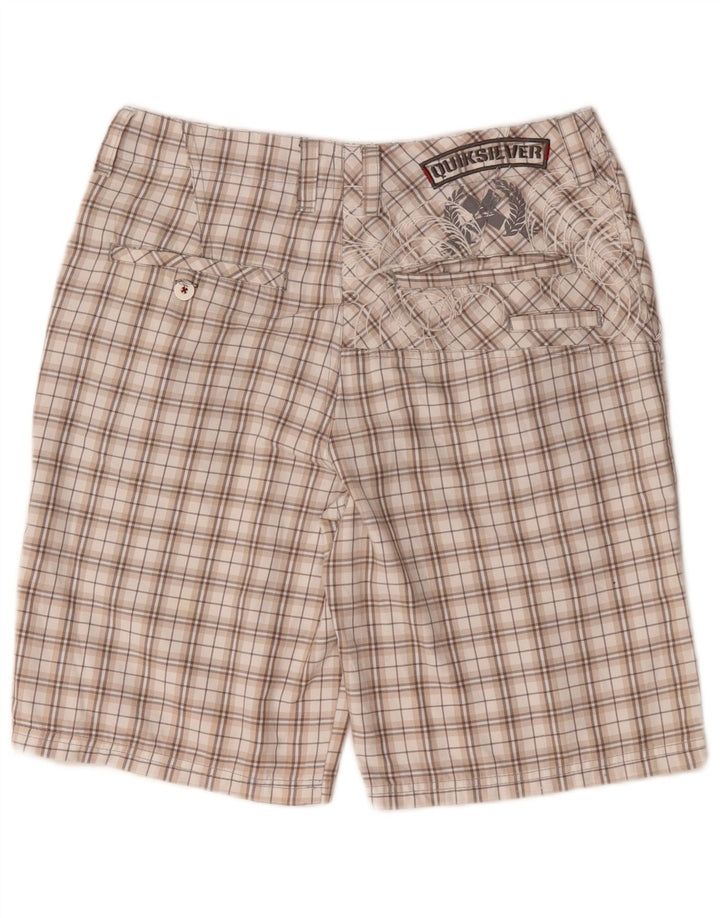 Quiksilver Mens Graphic Chino Shorts Medium W32 Beige Check Poliéster