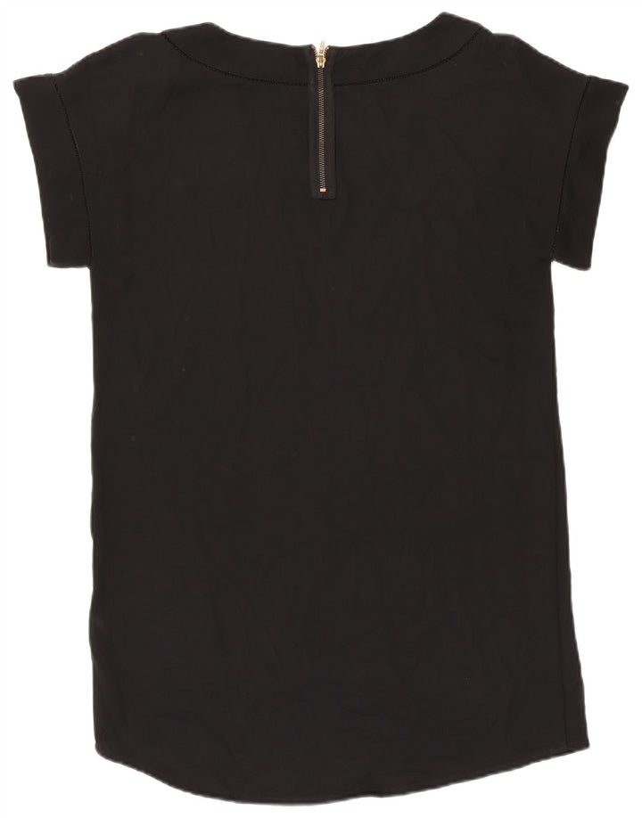 ZARA Mujer Blusa Top UK 46 Large Negro