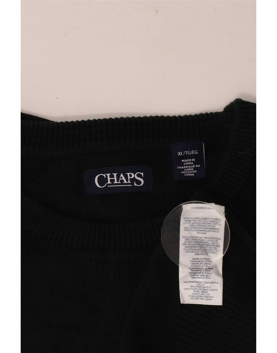 Chaps Hombre Cuello Redondo Jersey Jersey XL Algodón Verde