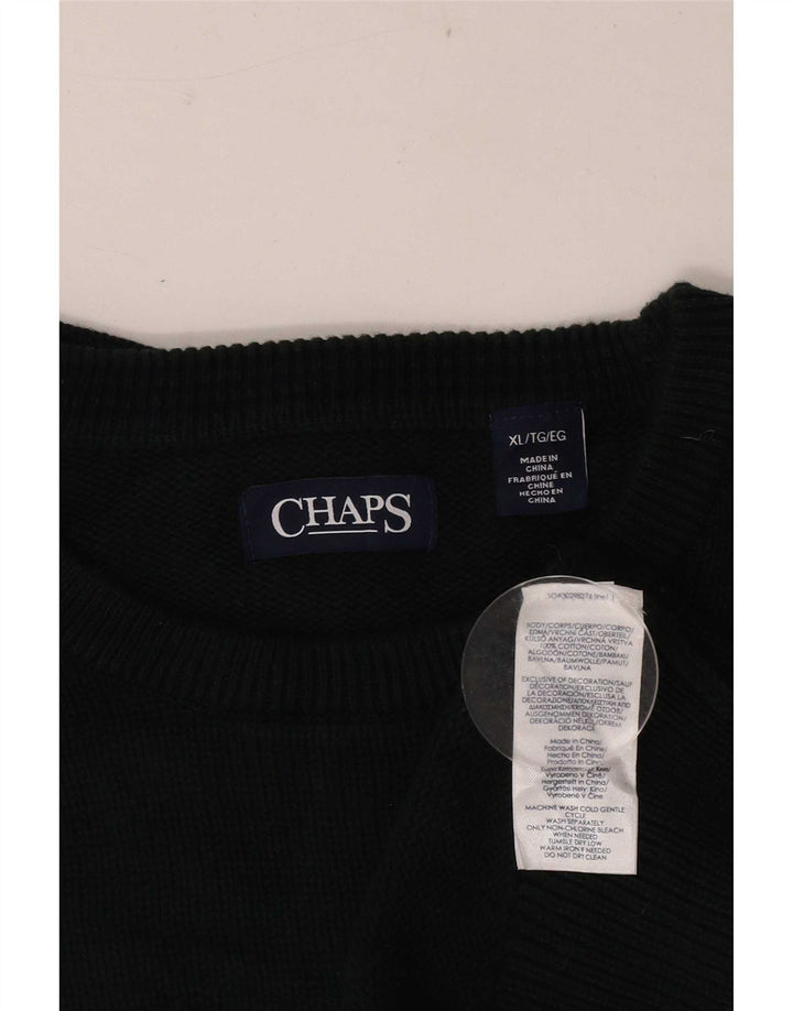 Chaps Hombre Cuello Redondo Jersey Jersey XL Algodón Verde