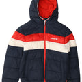 Levi's Chaqueta acolchada con capucha y gráfico para niños 11-12 años Azul marino Colorblock