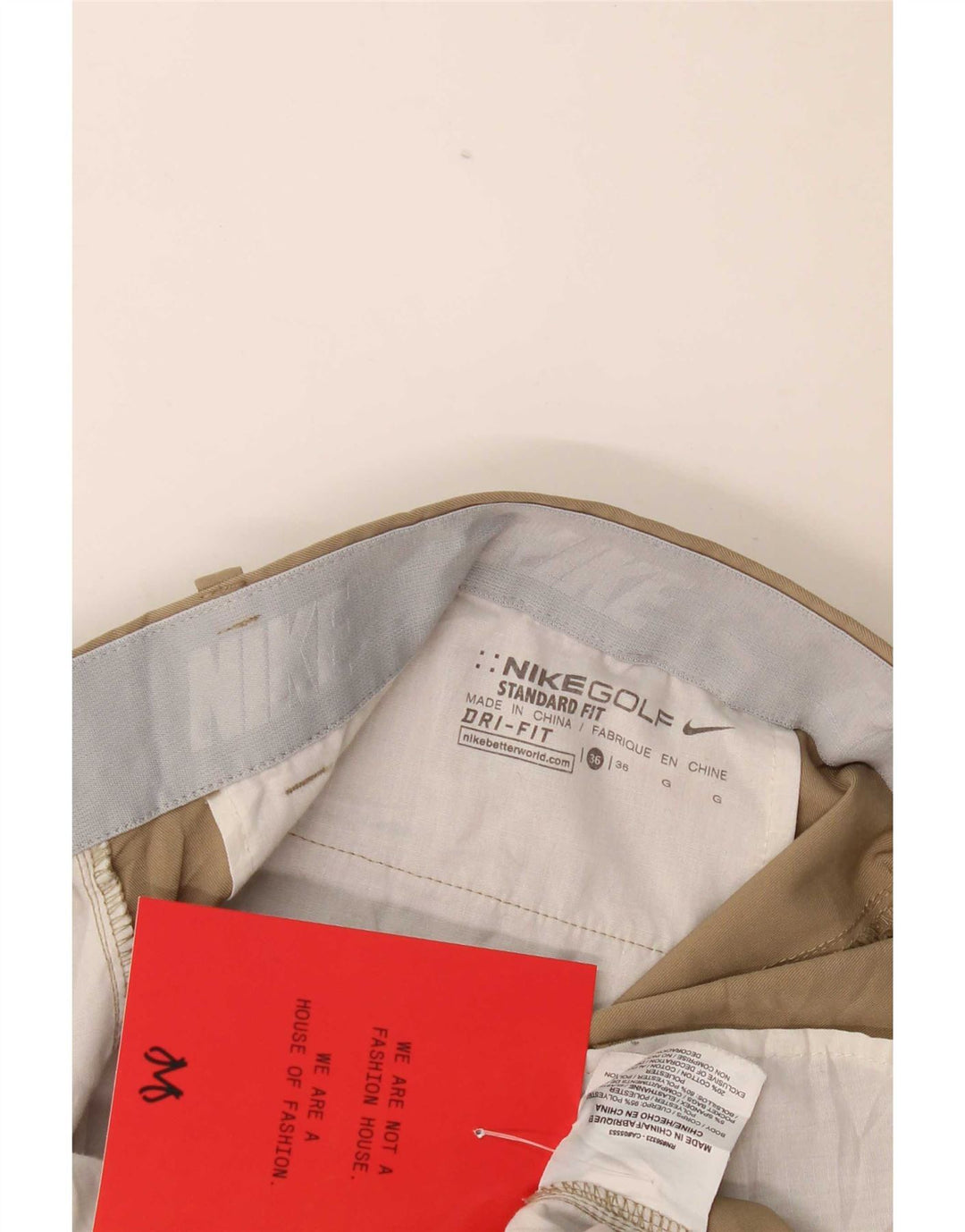 Nike - Pantalones cortos chinos Dri Fit para hombre W36 poliéster beige grande