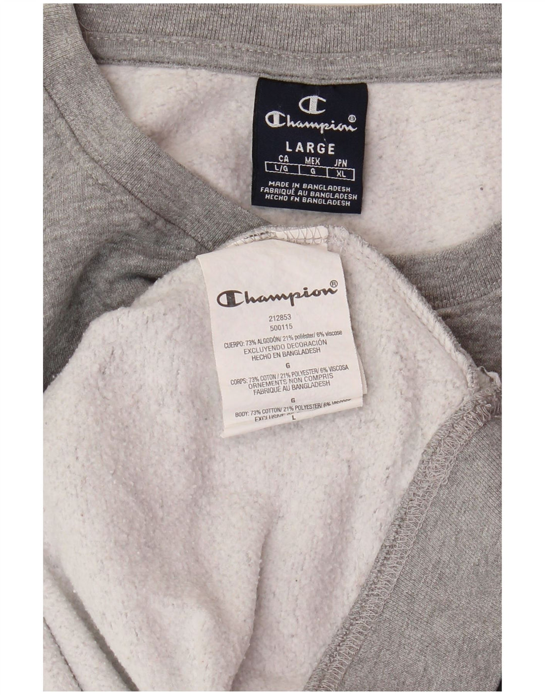 CHAMPION Sudadera gráfica para hombre Jumper Large Grey Cotton